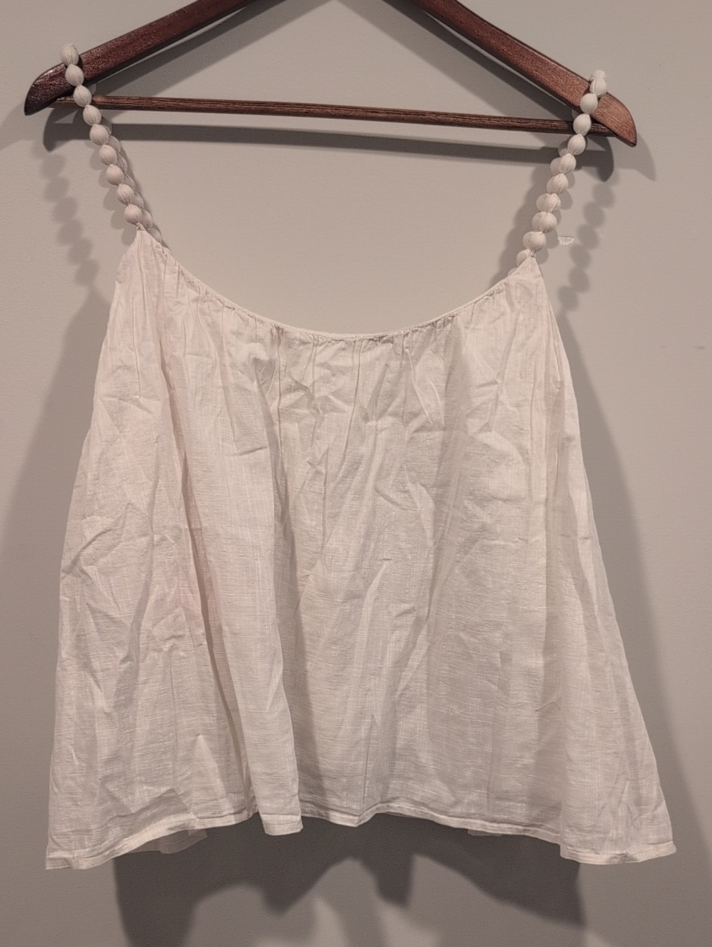 a new day White Beaded-Detail Swing Camisole
